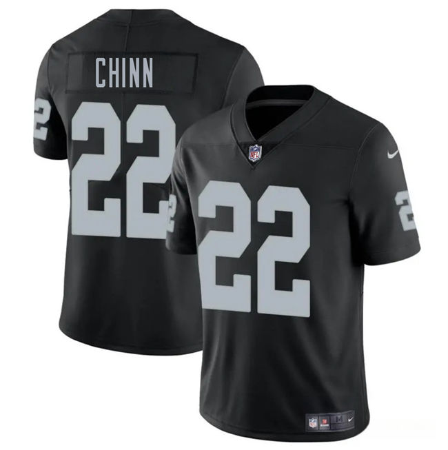 Men's Las Vegas Raiders #22 Jeremy Chinn Black 2025 Vapor Stitched Football Jersey